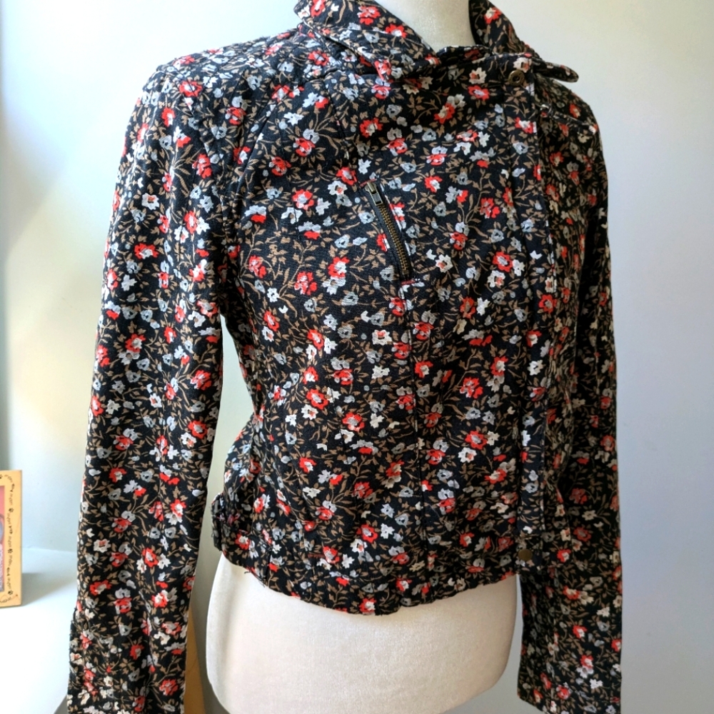 Floral moto jacket from Anthropologie